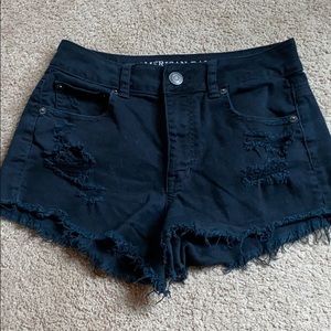 American Eagle Black mid rise festival shorts